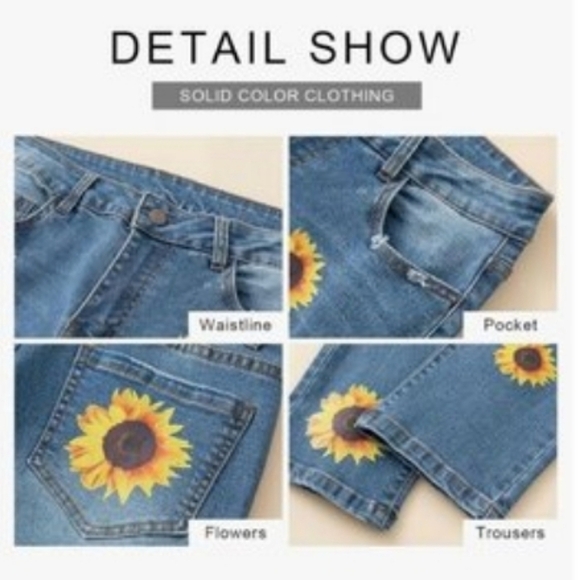 Sunflower Patch Ripped Boyfriend Denim Jeans Size 51 Women's 20 - Picture 4 of 13